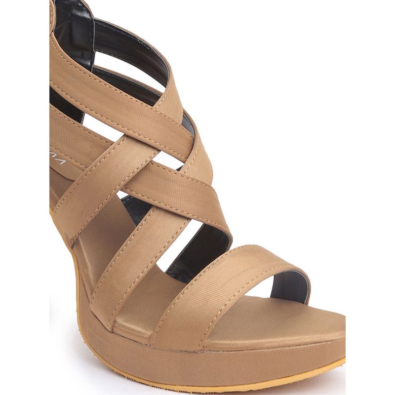 VALIOSAA Solid Beige Heels (EURO 36) (EURO 36)