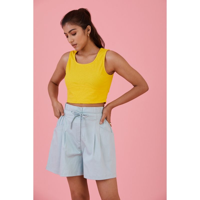 Muvazo Joyful Bloom Crop Tank Yellow (XS)