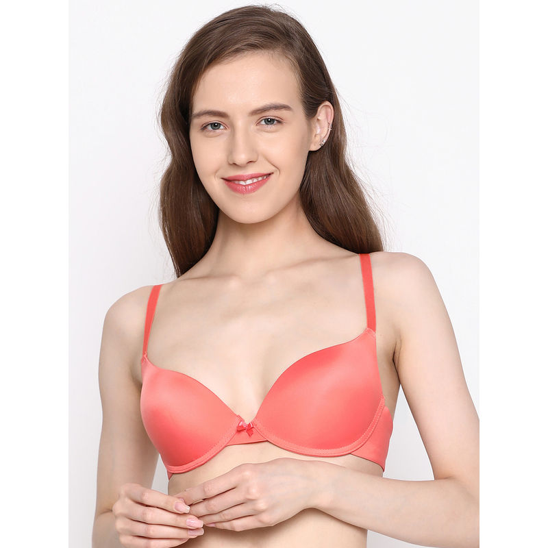 Susie By Shyaway Orange Push Up Bra With Satin Straps Buy Susie By