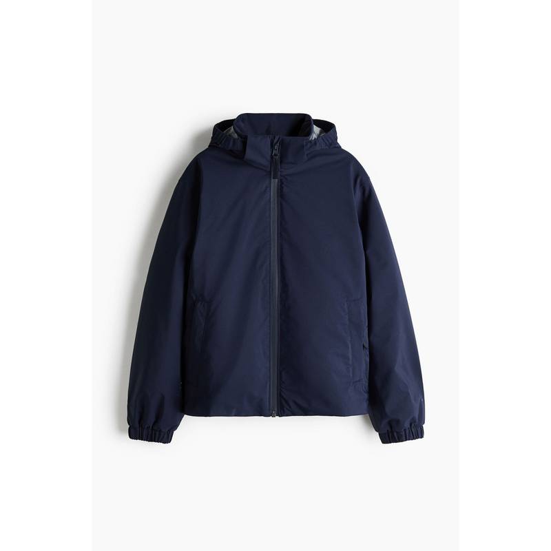 H&M Boys Navy Blue Padded Rain Jacket with Stormmove (8-9 Years)