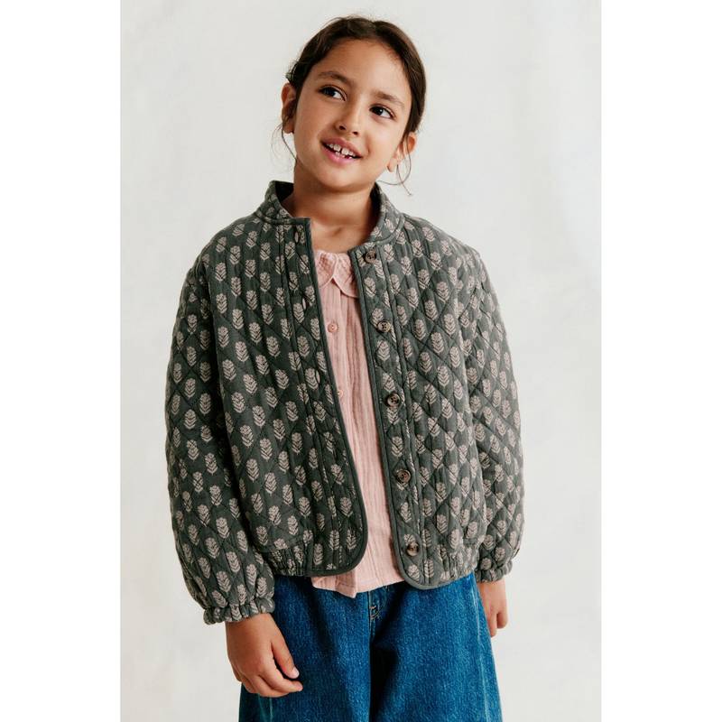 H&M Girls Grey Quilted Muslin Jacket (1.5-2 Years)