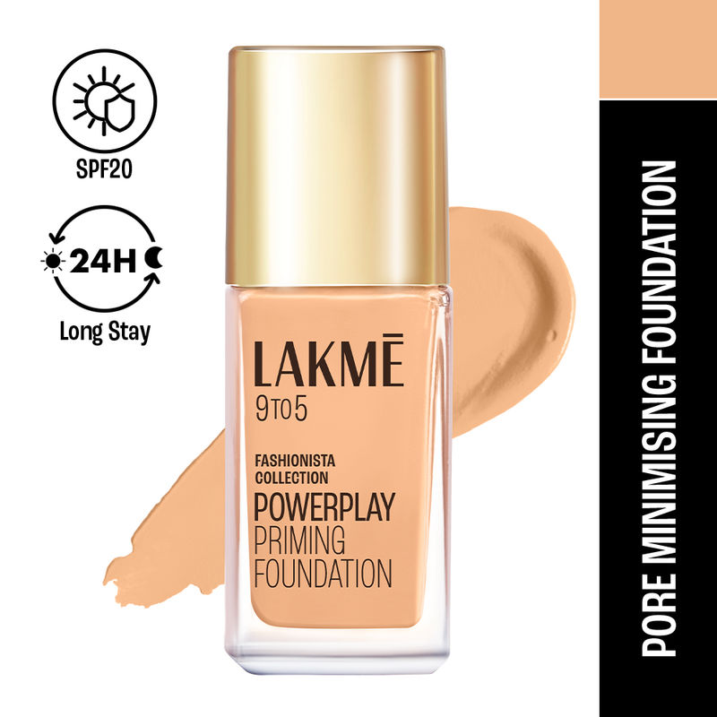 Lakme 9 To 5 Powerplay Priming Foundation, Built In Primer, SPF 20, Warm Crème