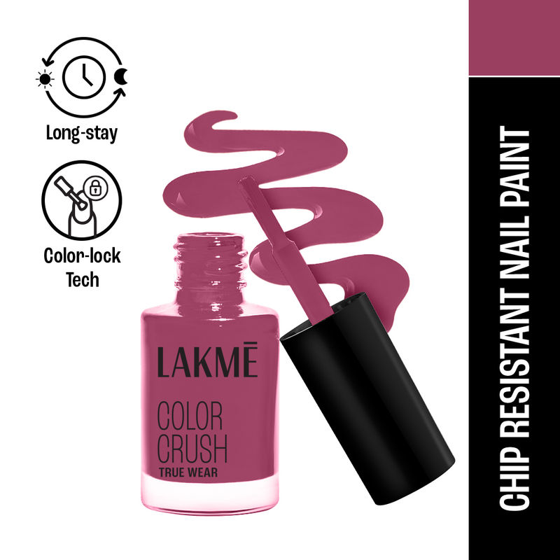 Lakme True Wear Color Crush Nail Polish, Long Lasting & Vibrant Nail Paint , 236