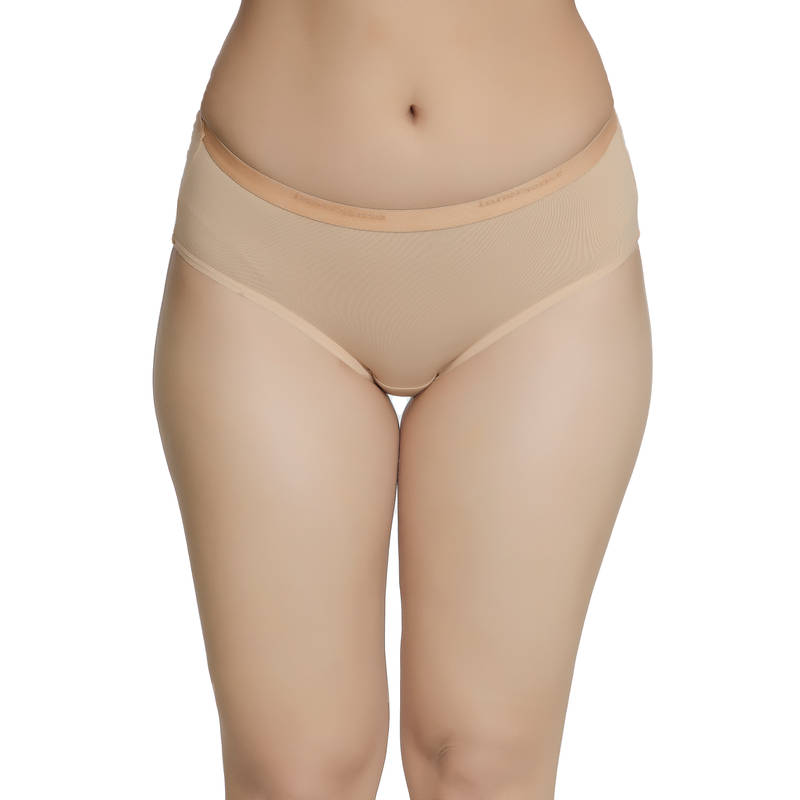 Inner Sense Organic Cotton Antimicrobial High Waist Hipster - Nude (S)