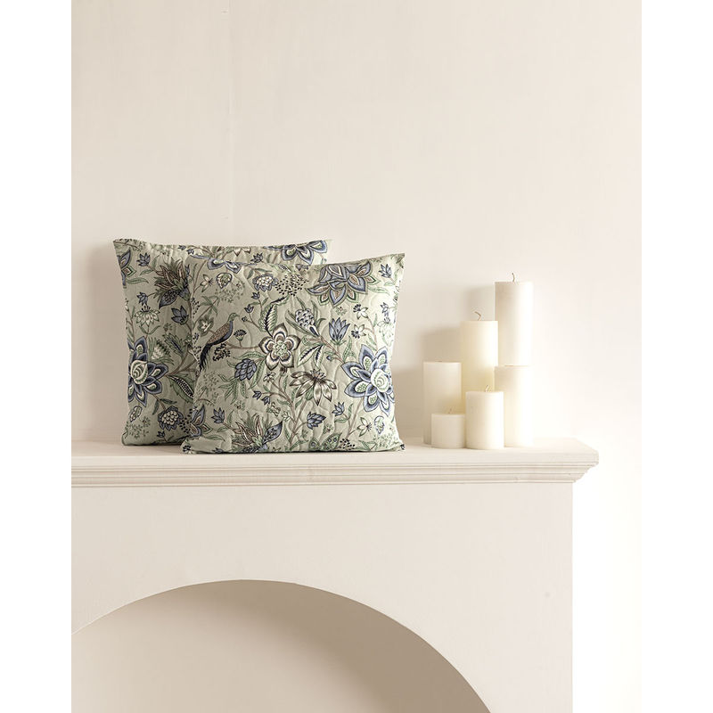 The Home Story Lush Garden Cotton Quilted Decorative Cushion Covers (Pack Of 2) (12x12)