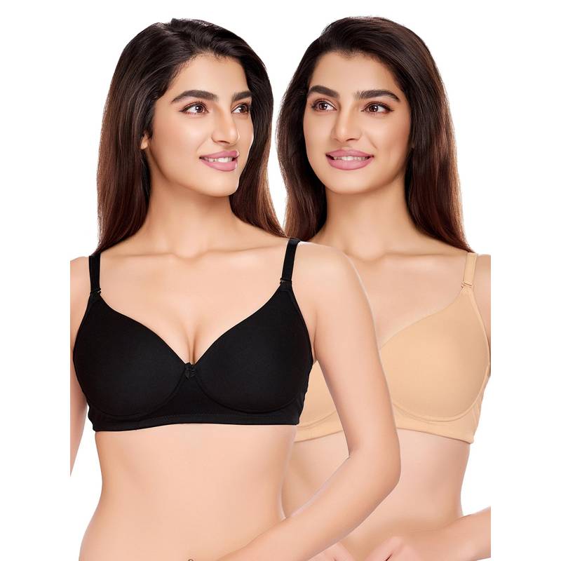 Juliet Womens Padded Everyday Bras (Pack of 2) (32B)