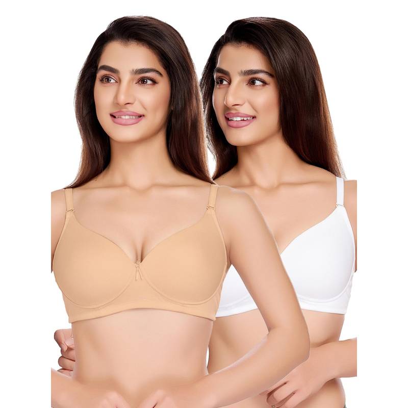 Juliet Womens Padded Everyday Bras (Pack of 2) (32B)