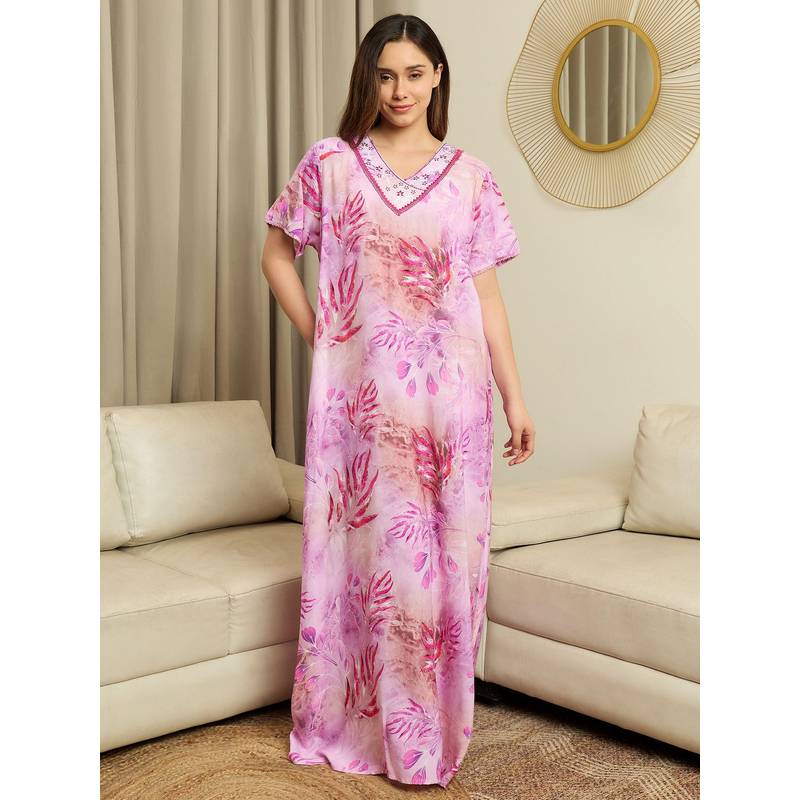 July Nightwear Womens Modal Pink Long Nighty (L)