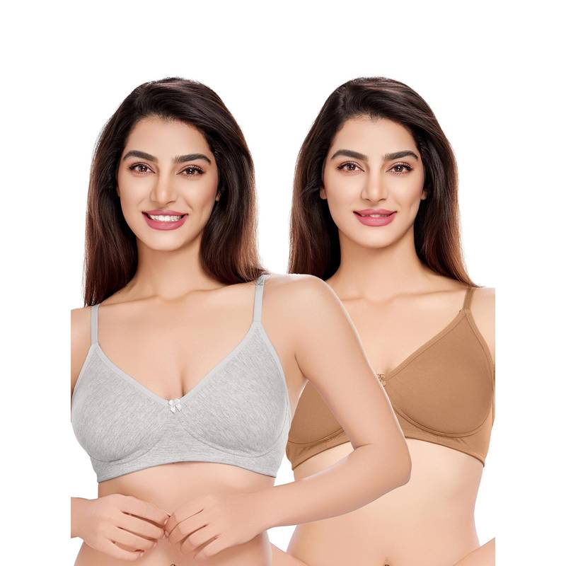 Juliet Womens Smooth Silhouette Styles T-Shirt Bras (Pack of 2) (32B)
