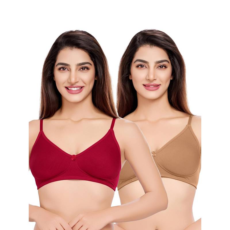 Juliet Womens Smooth Silhouette Styles T-Shirt Bras (Pack of 2) (32B)