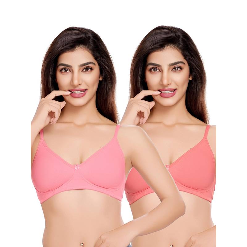 Juliet Womens Smooth Silhouette Styles T-Shirt Bras (Pack of 2) (34B)