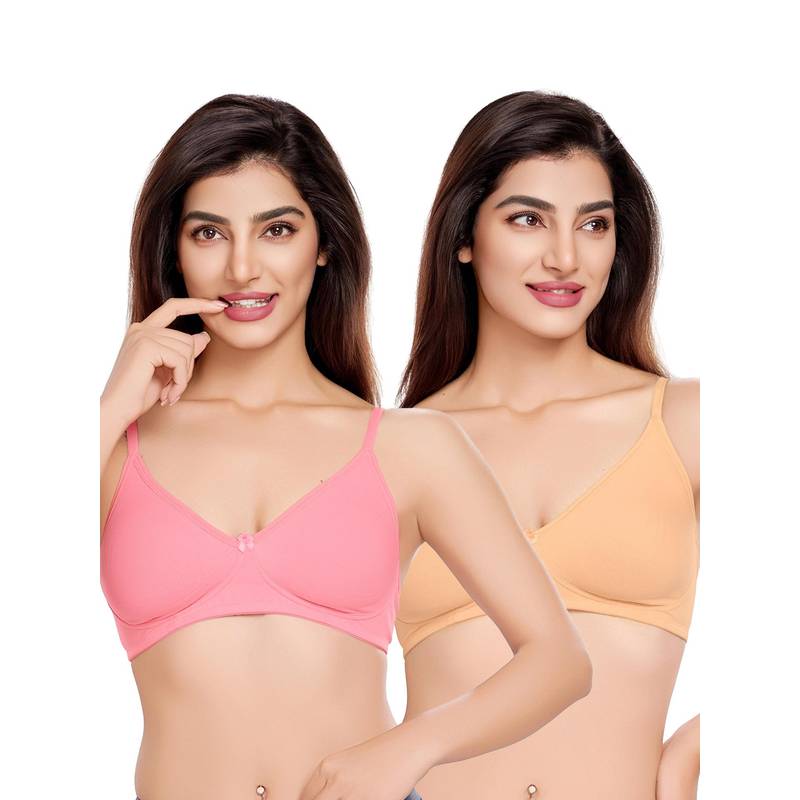 Juliet Womens Smooth Silhouette Styles T-Shirt Bras (Pack of 2) (34B)