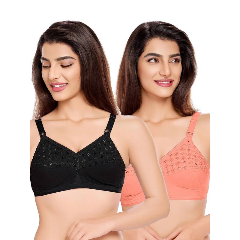 Juliet Womens Non Padded Non Wired T-Shirt Bras (Pack of 2) (34C)
