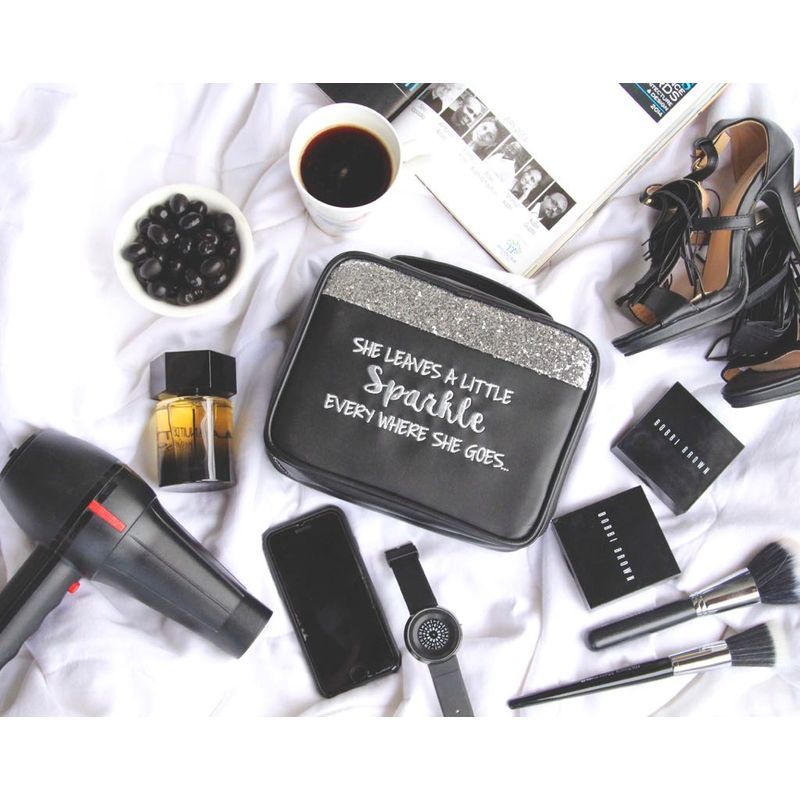 Organice Black Glitter She Leaves A Little Cosmetic Organizer