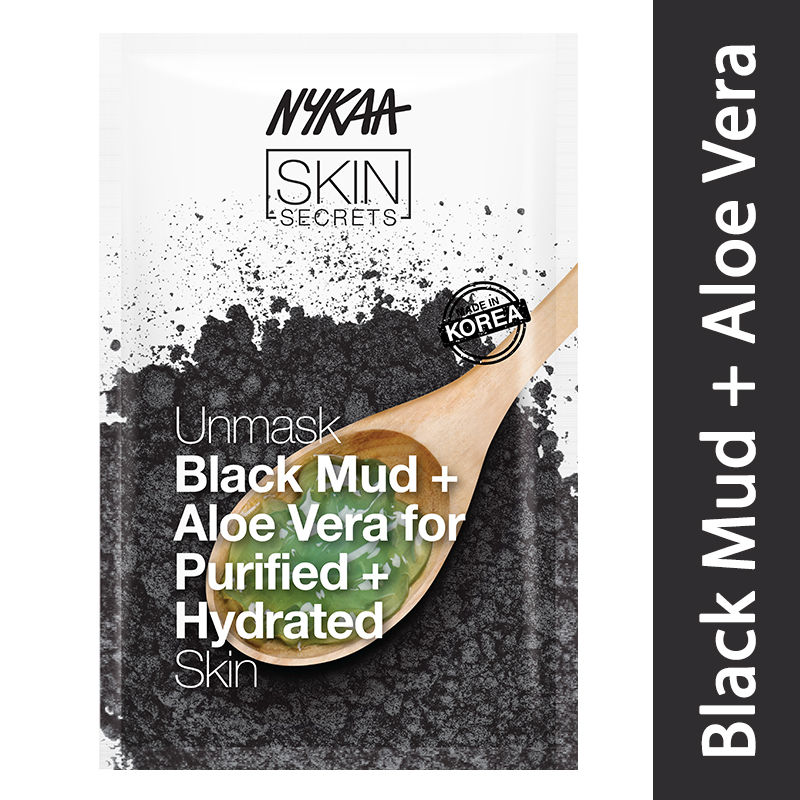 Nykaa Skin Secrets Black Mud + Aloe Vera Sheet Mask
