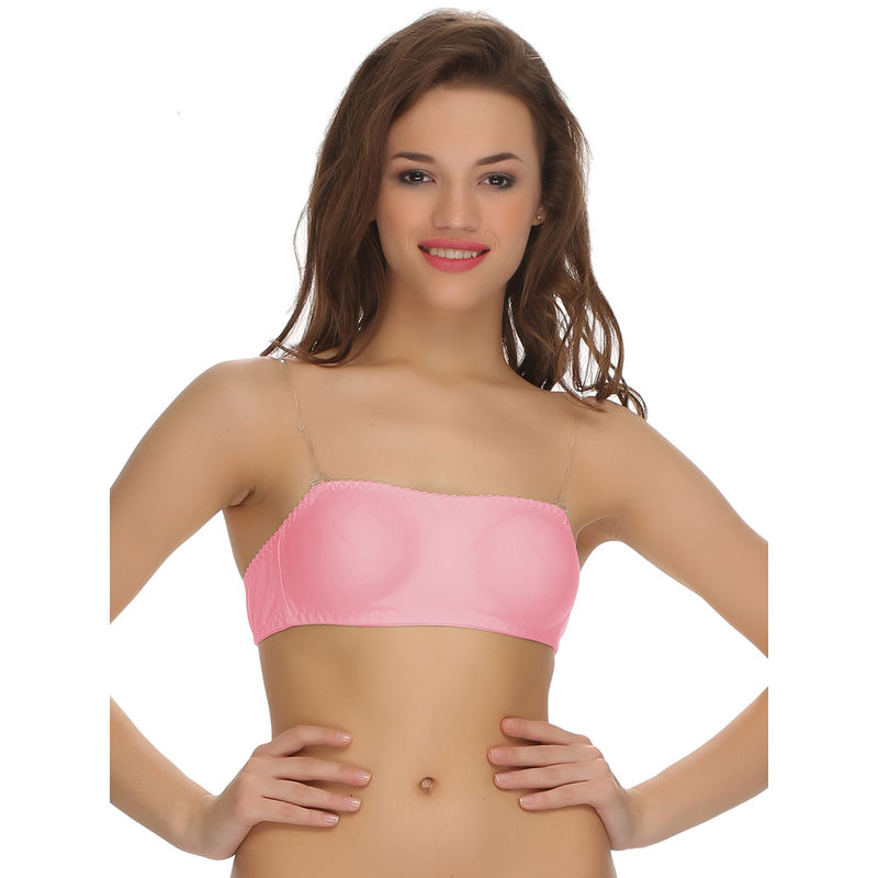 Clovia Tube Bra With Detachable Transparent Straps Pink (36C) Buy