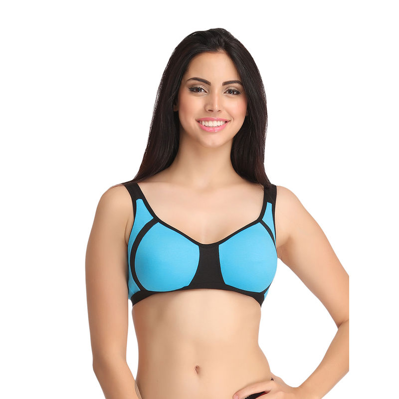 Clovia Cotton Rich Solid Non-Padded Full Cup Wire Free T-shirt Bra - Light Blue (38C)