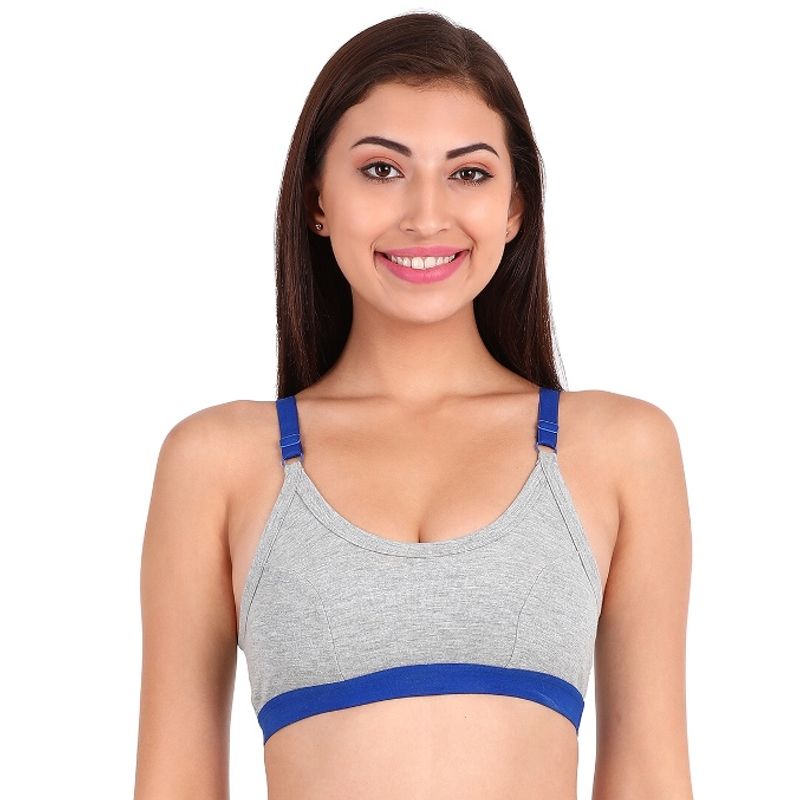Clovia Cotton NonPadded NonWired Sports Bra Grey Buy Clovia Cotton