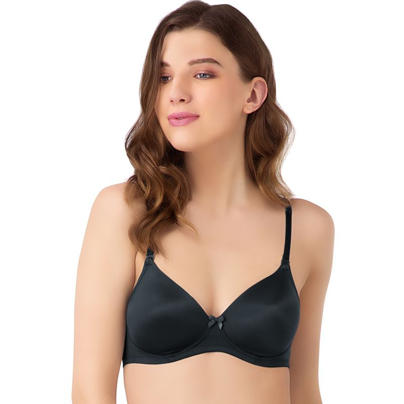 Amante Smooth Charm Black Padded Non-Wired T-Shirt Bra (38B)