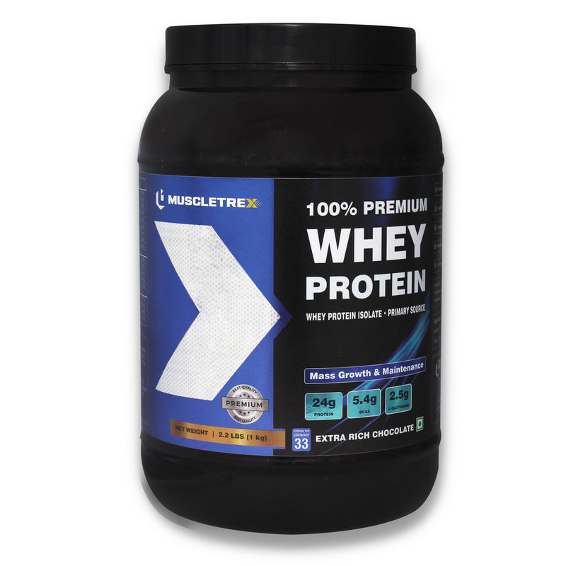 Muscletrex 100% Whey Protein Extra Rich Chocolate Flavour Powder