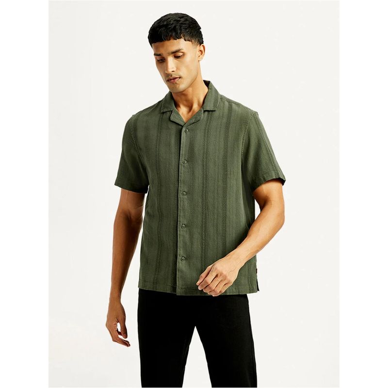 Levi's Mens Self Design Relaxed Fit Camp Olive Shirt (M)