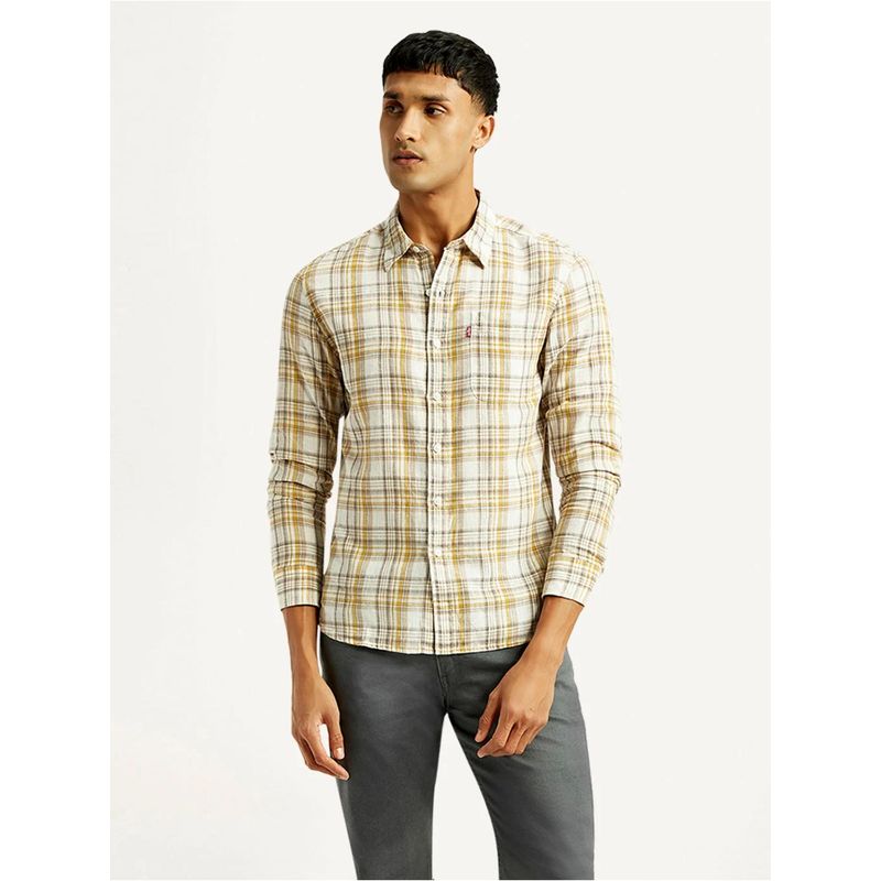 Levi's Mens Checkered Slim Fit Multi-Color Shirt (S)