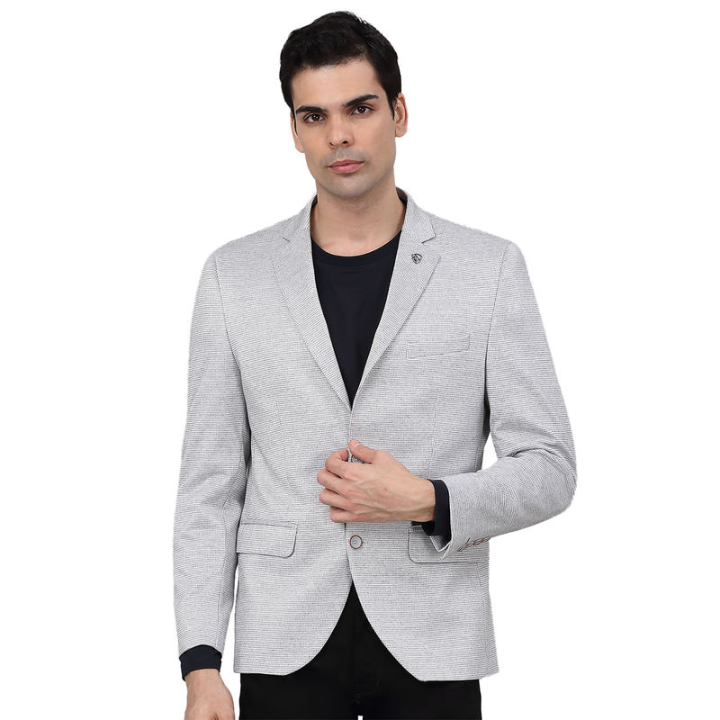 Cantabil Men Grey Self Design Casual Blazer (38)