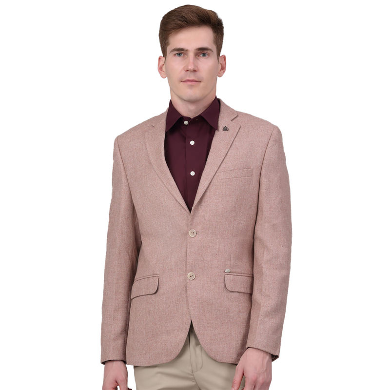 Cantabil Men Coral Self Design Formal Blazer (36)