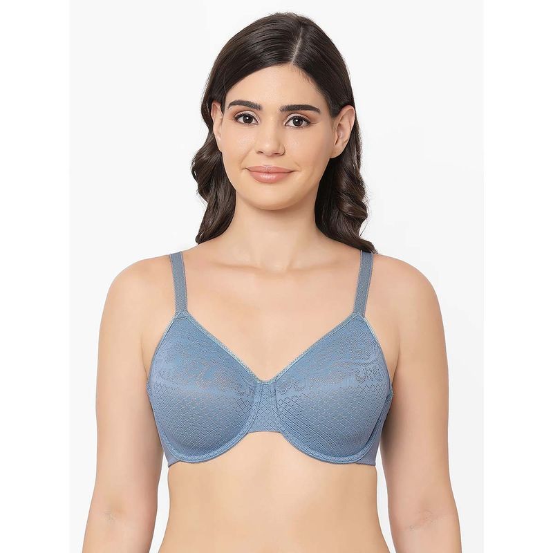 Wacoal Visual Effects Non-Padded Wired Full Coverage Minimiser Everyday Comfort Bra - Blue (36G)