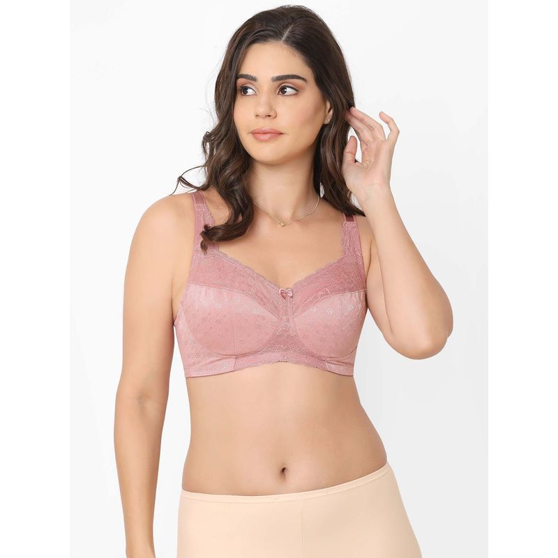  Womens Wireless Plus Size Lace Bra Unlined Full Coverage  Comfort Cotton Taupe Tan 38G