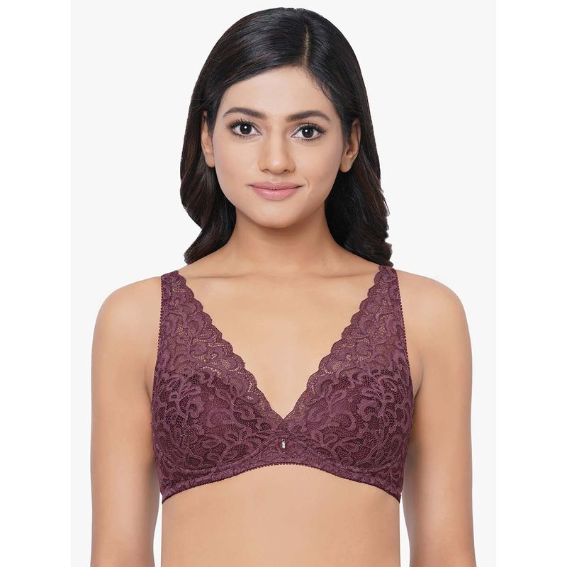 Wacoal Mystique Padded Non-Wired 3-4Th Cup Lace Fashion Bra - Purple (32B)