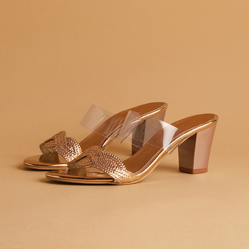 Eridani Embellished Rose Gold Ray Heels (UK 4)