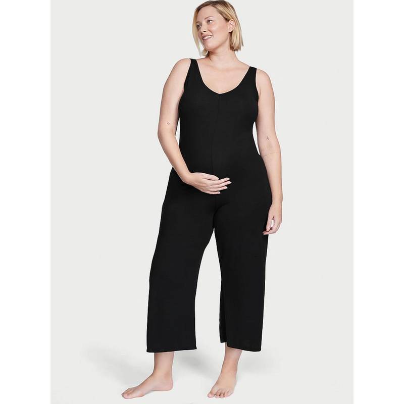 Victoria's Secret Black Solid Regular Loungewear Jumpsuit (XS/S)