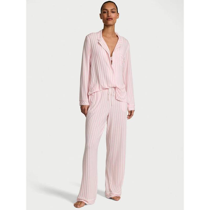 Victoria's Secret Multi-Color Stripes Regular Shirt and Pyjama (Set of 2) (L)
