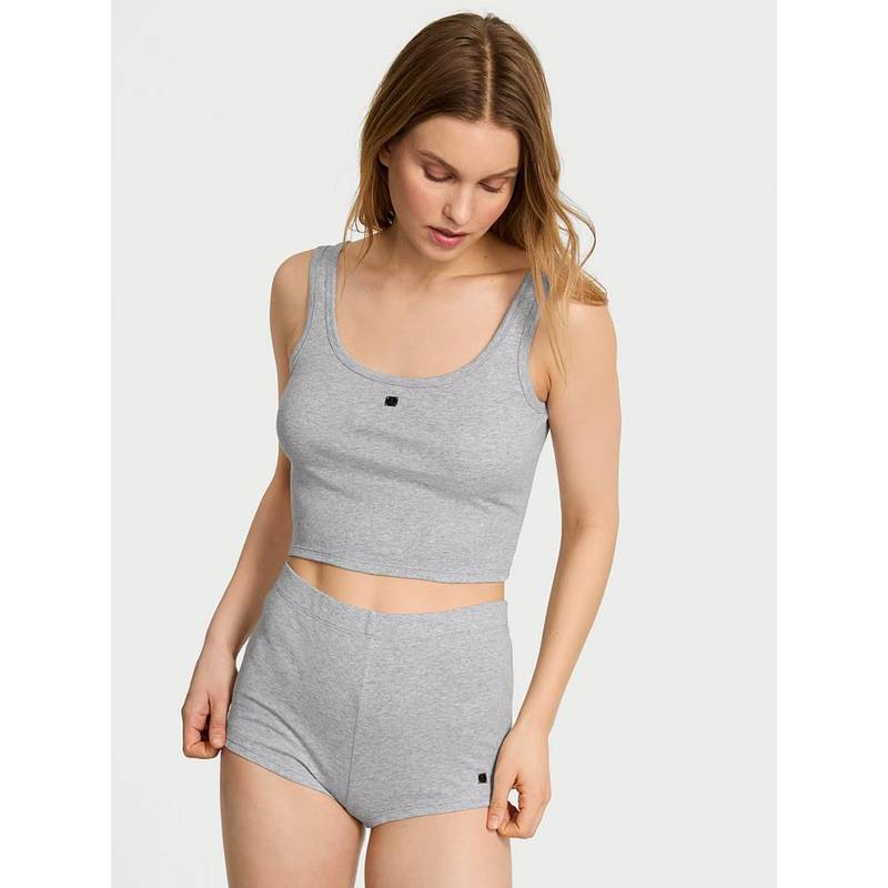 Victoria's Secret Grey Solid Regular Tank Top and Shorts (Set of 2) (XL)