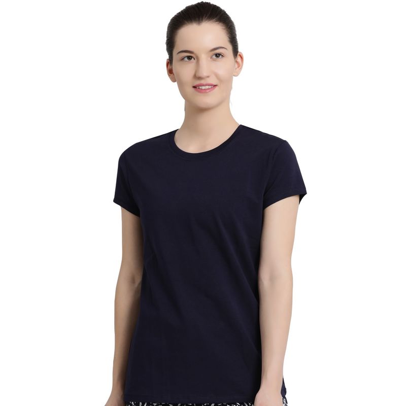 Enamor Essentials E047 Basic Crew Tee - Navy (L) - E047