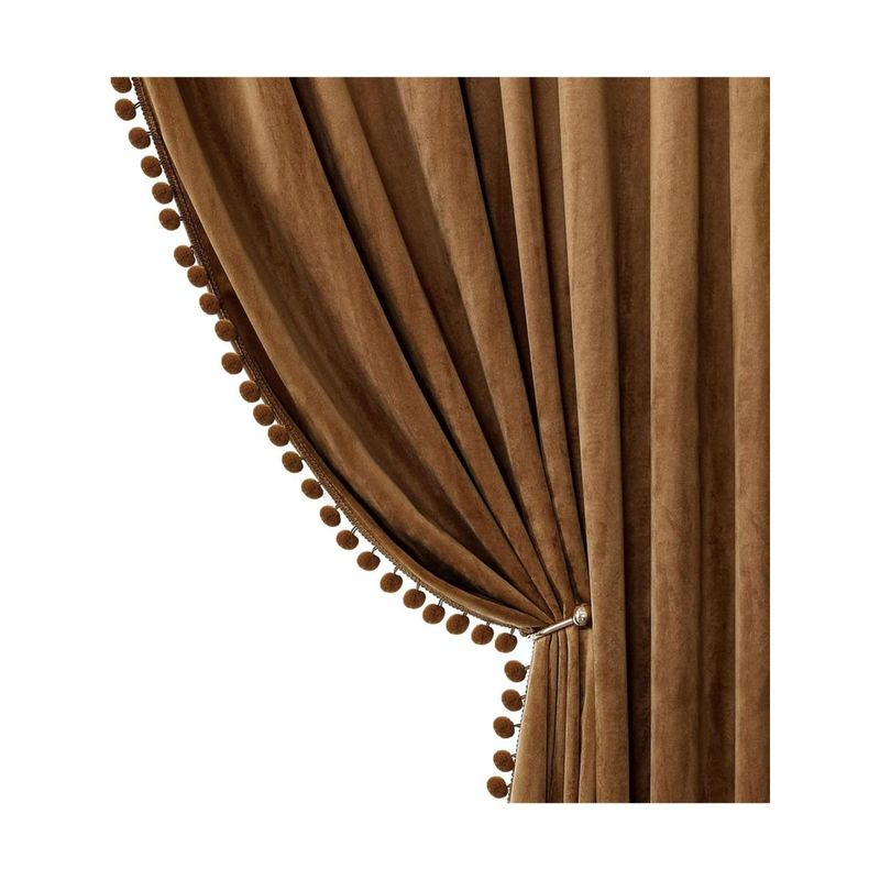 STITCHNEST Smooth Velvet Premium-Elegant Door Curtains with Tieback-Eyelets, Pack of 2 (7x4 feet)