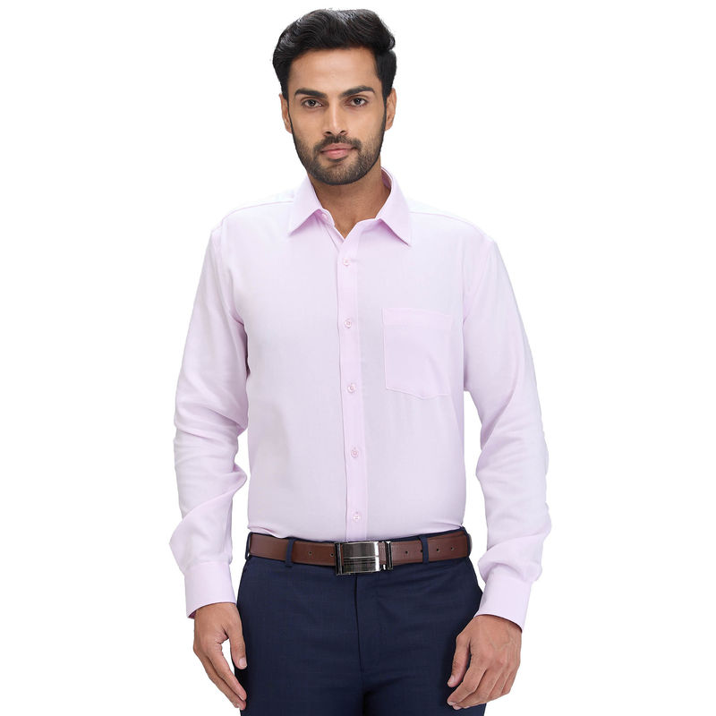 Park Avenue Regular Fit Formal Shirt Full Sleeves Collar Neck Solid Red (46)