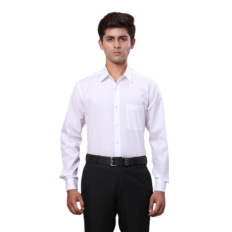 Raymond Regular Fit Formal Shirt Full Sleeves Collar Neck Solid White (39)