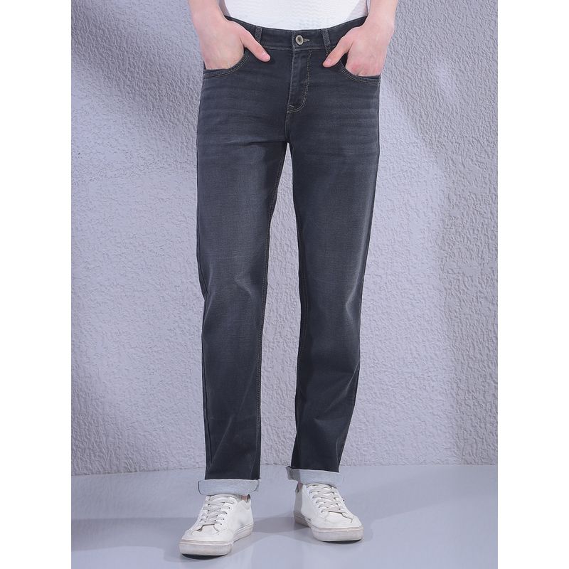 CRIMSOUNE CLUB Men Black Straight Jeans (30)