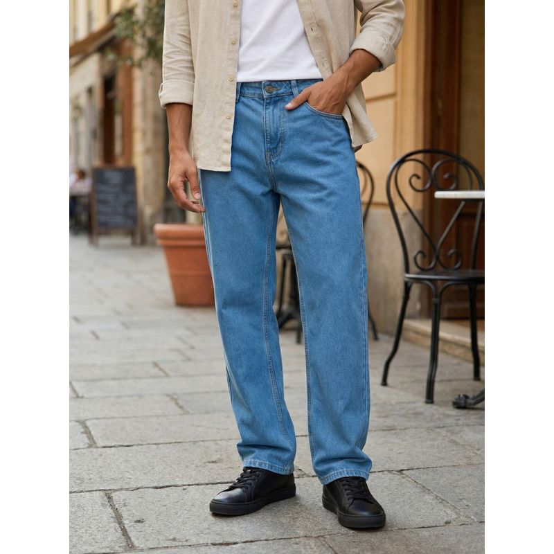 Styli Mens Loose Fit Retro Style Acid Wash Jeans (38)