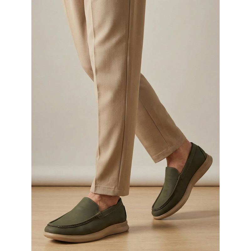 Styli Men Olive Classic Slip-On Loafers (UK 10)