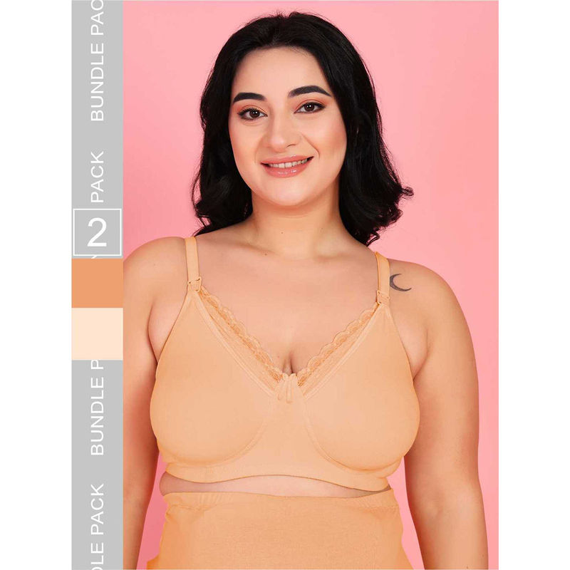 Mamma Presto Non Padded Nursing Maternity Bra (Pack of 2) (42D)