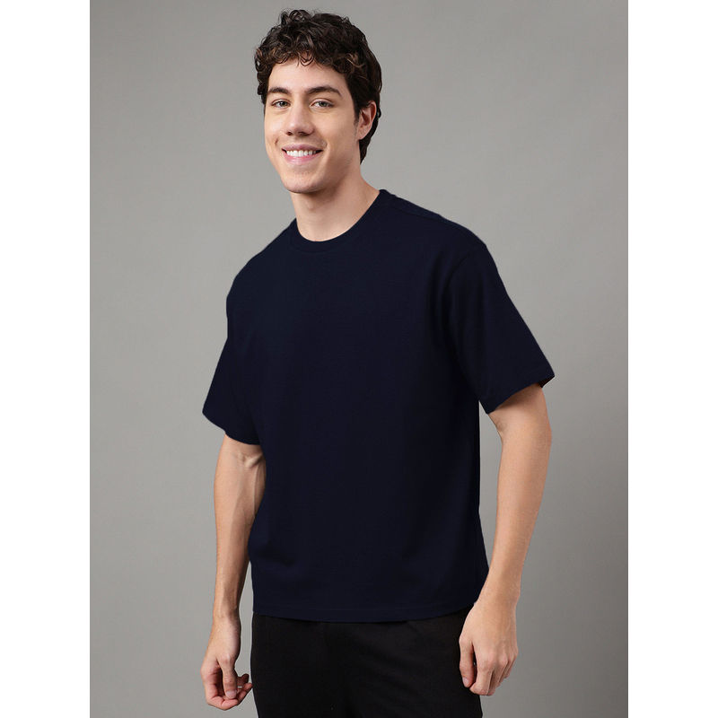 Free Authority Solid Navy Blue T-Shirt (M)