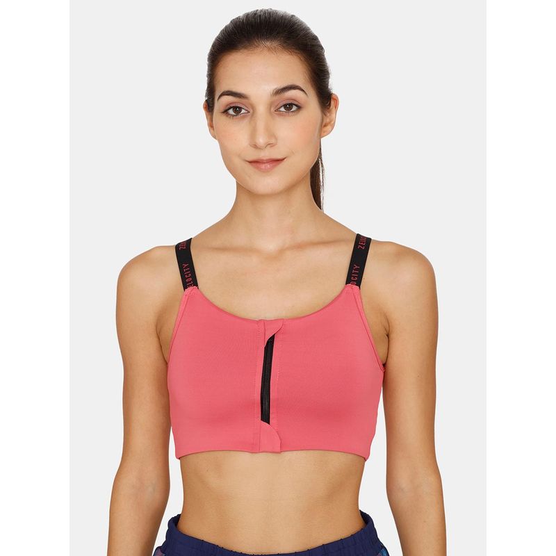 Zivame Zelocity Sports Bra With Removable Padding Pink Buy Zivame
