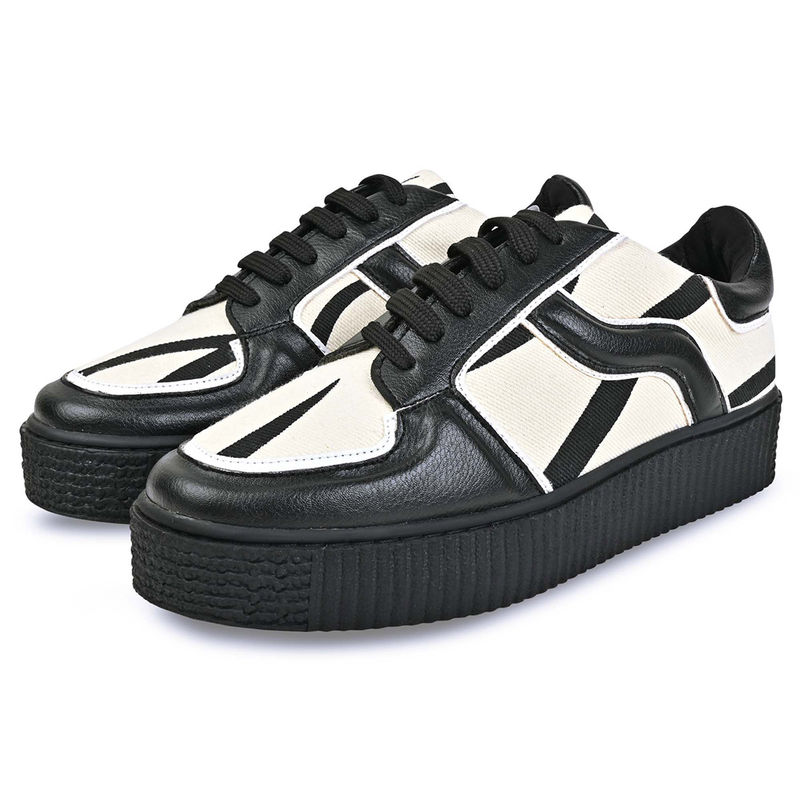 Buy THE CAI STORE Striped Platform Sneakers Black Online