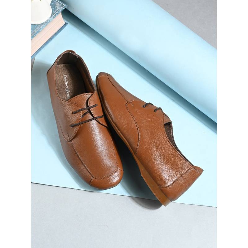 EGOSS Tan Round Toe Derbies (EURO 40)