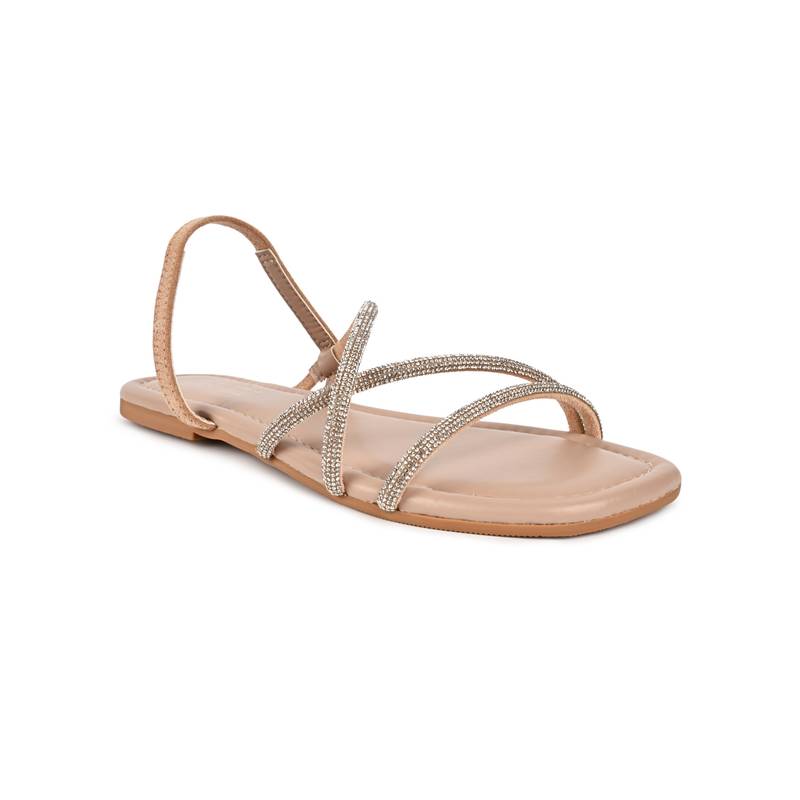Call It Spring Beige Square Toe Flats (UK 2)
