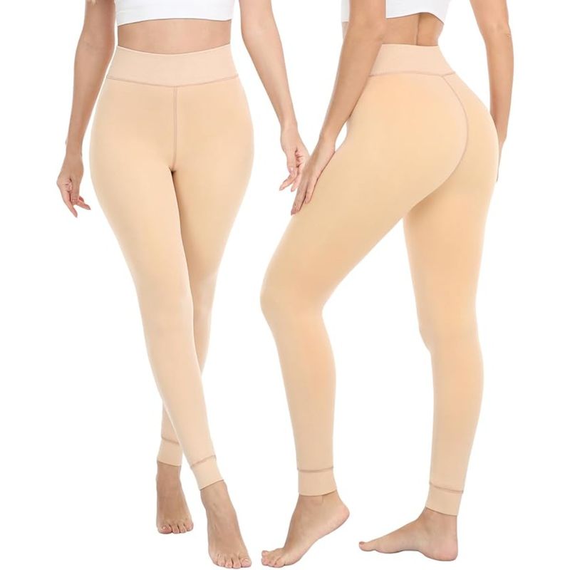 BRACHY Women Nude Winter High Waist Warm Tight Solid Thermal Stockings (S)