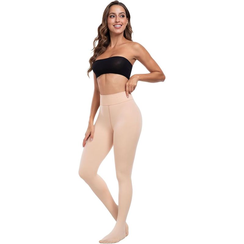 BRACHY Women Nude Footed High Waist Warm Tight Solid Thermal Stockings (XL)